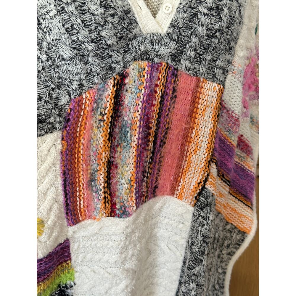 Anthropologie patchwork poncho sweater - Picture 6 of 11